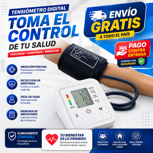 Tensiómetro Digital Máquina Para Tomar Presión Arterial Brazo